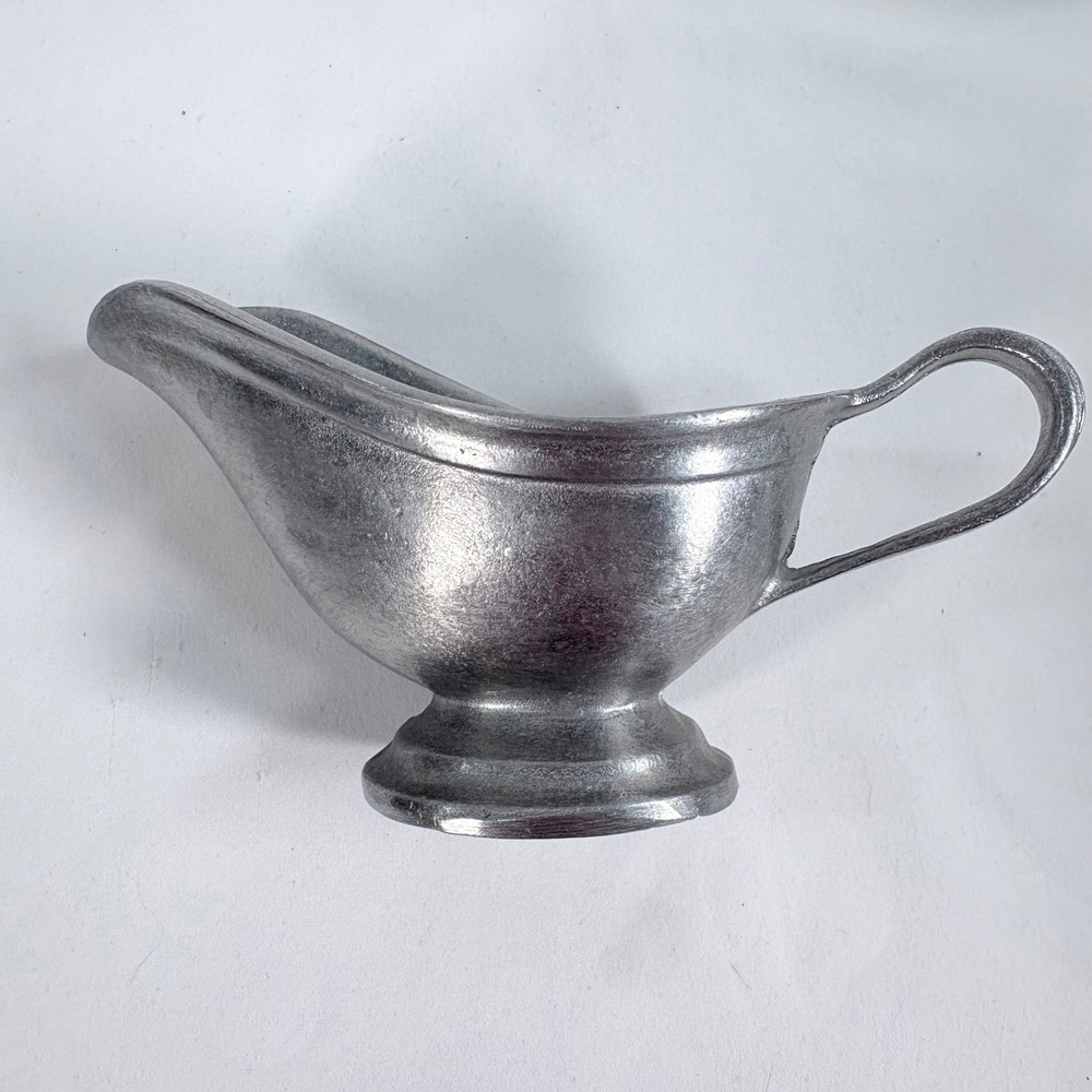 Craft Guild of America Gravy Boat Silver Pewter Pedestal Hand Finished 1764